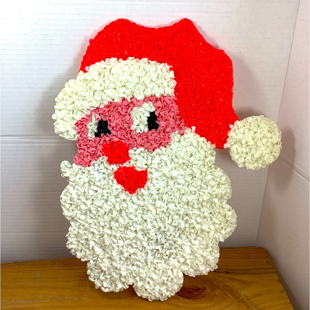 Vintage Popcorn Melted Plastic Santa